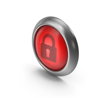 Lock Red Icon Button PNG & PSD Images