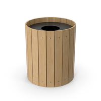 Wooden Trash Can PNG & PSD Images