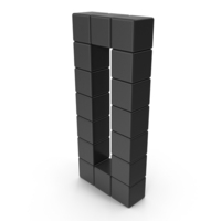 Voxel Digit 0 Black PNG & PSD Images