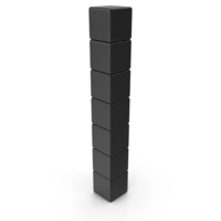 Black Voxel Digit 1 PNG & PSD Images