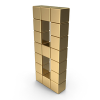 Voxel Digit 8 Gold PNG & PSD Images
