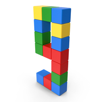 Voxel Digit 9 Mix Colours PNG & PSD Images