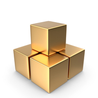 Set Of Gold Cubes PNG & PSD Images