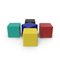 Set Of Five Plastic Cubes PNG & PSD Images