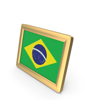 Brazil Flag Golden Desktop Photo Frame PNG & PSD Images