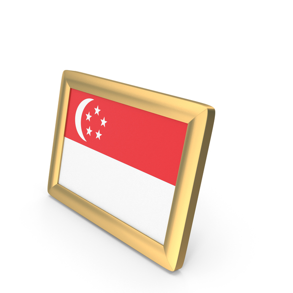 Singapore Flag Desk Frame PNG & PSD Images