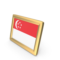 Singapore Flag Desk Frame PNG & PSD Images
