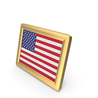 United States Flag Golden Desktop Photo Frame PNG & PSD Images