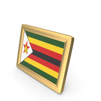 Zimbabwe Flag Golden Desktop Photo Frame PNG & PSD Images