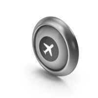 Airplane Greyscale Icon Button PNG & PSD Images