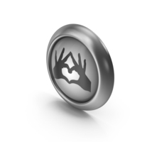 Heart Hands Greyscale Icon Button PNG & PSD Images