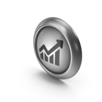 Rising Arrow Greyscale Icon Button PNG & PSD Images
