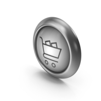 Shopping Cart Greyscale Icon Button PNG & PSD Images