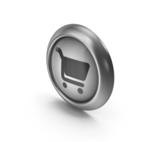 Shopping Cart Greyscale Icon Button PNG & PSD Images