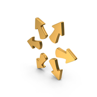 Gold Circular Arrows Icon PNG & PSD Images