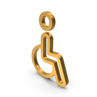Gold Disabled Person In A Wheelchair Icon PNG & PSD Images