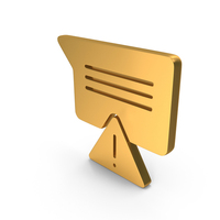 Gold Messenger Error Icon PNG & PSD Images