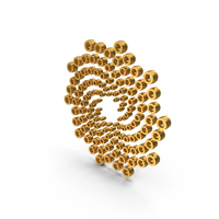 Gold Spiral Of Dots Outline Icon PNG & PSD Images