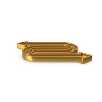 Gold Two Sideway Outline Icon PNG & PSD Images
