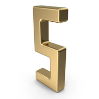 Digit 5 Gold PNG & PSD Images