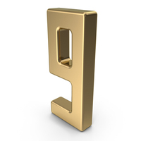 Digit 9 Gold PNG & PSD Images
