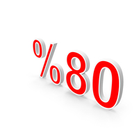 Eighty Percent White And Red PNG & PSD Images