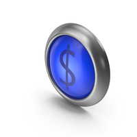 Dollar Blue Icon Button PNG & PSD Images