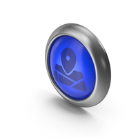 Location On Map Blue Icon Button PNG & PSD Images