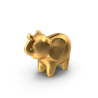 Gold Elephant Bank PNG & PSD Images