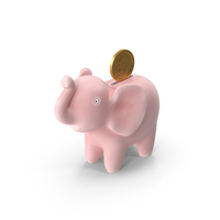 Elephant Bank With Pound Coin PNG & PSD Images