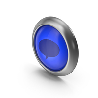 Speech Bubble Blue Icon Button PNG & PSD Images