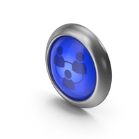 Users Blue Icon Button PNG & PSD Images