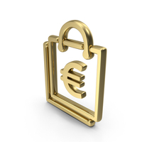 Shopping Bag With Euro Symbol PNG & PSD Images