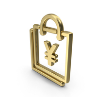 Shopping Bag With Yen Symbol PNG & PSD Images