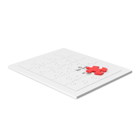 White & Red Jigsaw Board PNG & PSD Images