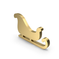 Gold Santa Sleigh Icon PNG & PSD Images