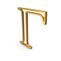 Gold Greek Letter Gamma Outline Icon PNG & PSD Images
