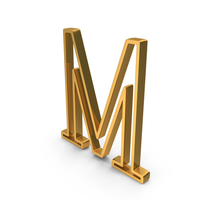 Gold Greek Letter Mu Outline Icon PNG & PSD Images