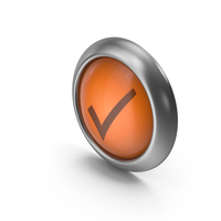 Check Mark Orange Icon Button PNG & PSD Images