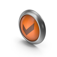 Check Mark Orange Icon Button PNG & PSD Images