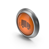 Delivery Truck Orange Icon Button PNG & PSD Images