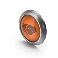 Handshake Orange Icon Button PNG & PSD Images