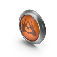 Heart Hands Orange Icon Button PNG & PSD Images