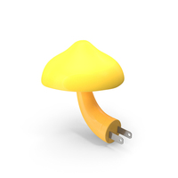 Mushroom Night LED Light Yellow PNG & PSD Images