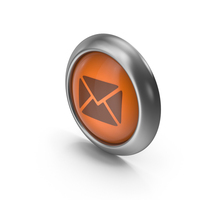 Mail Orange Icon Button PNG & PSD Images