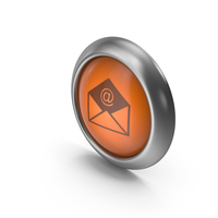 Mail Orange Icon Button PNG & PSD Images