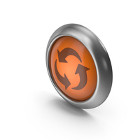 Recycle Orange Icon Button PNG & PSD Images