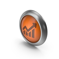 Rising Arrow Orange Icon Button PNG & PSD Images