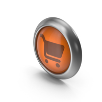 Shopping Cart Orange Icon Button PNG & PSD Images