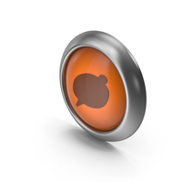 Speech Bubble Orange Icon Button PNG & PSD Images